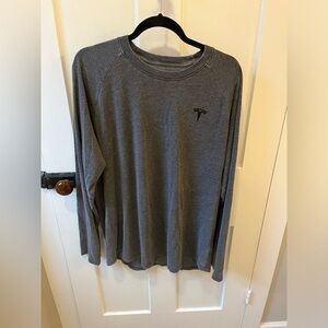 TESLA Logo Gray Long sleeve Lightweight T-shirt XL